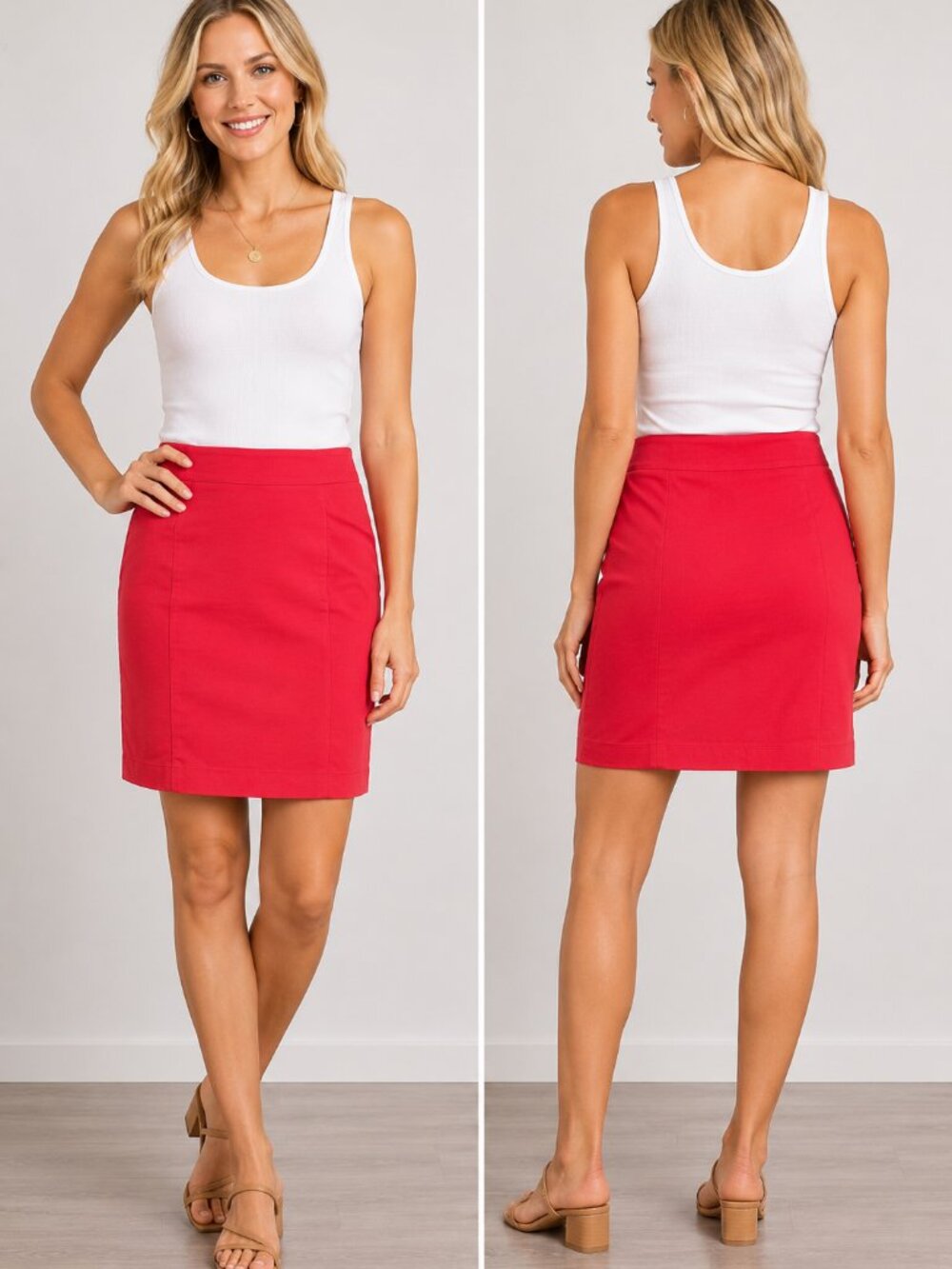 Dynamite Women's Red Pencil Skirt Size Small | Career Office Stretch Knee Length